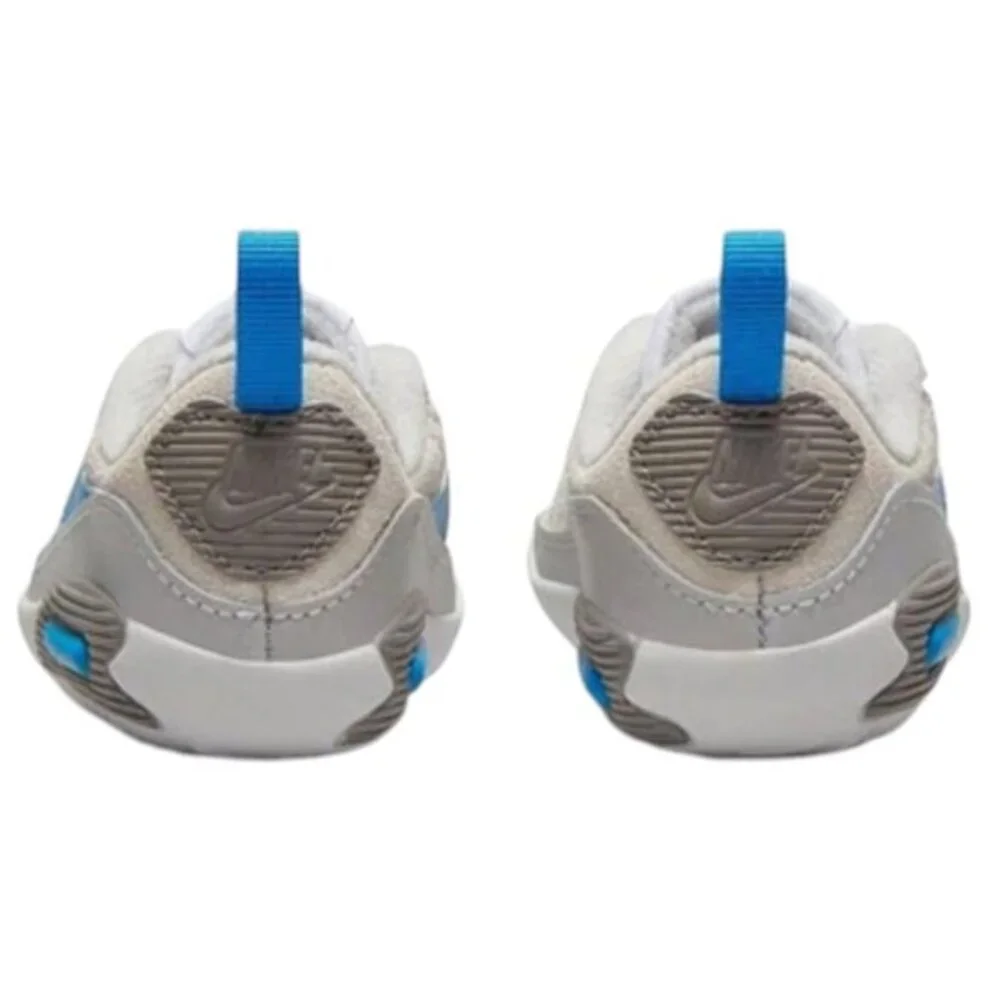 Nike Max 90 Crib‎ White/Blue/Grey Fog Baby Infant Toddler Size 4C NEW CI0424-110